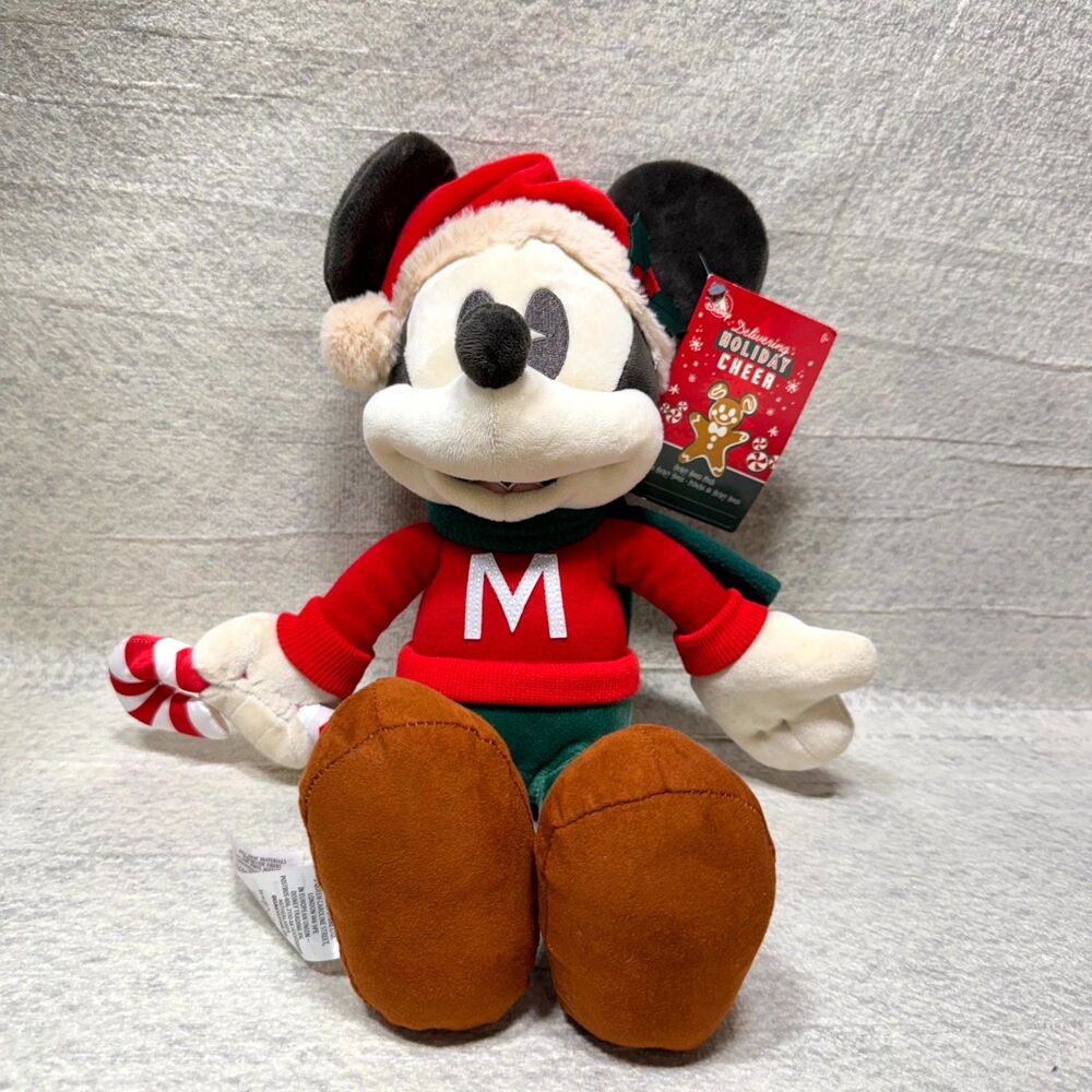 Authentic Shanghai Disney Store 2022 Christmas Mickey Mouse Plush Doll 15"
